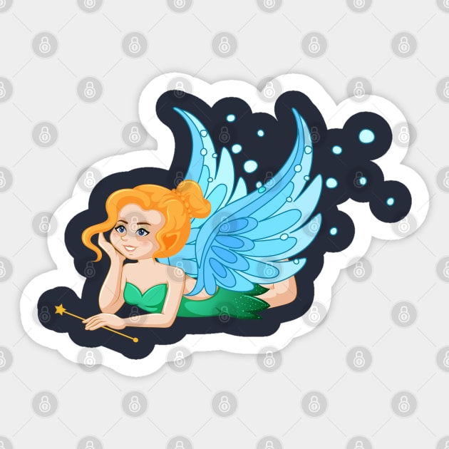 Fairy Angel and her Wand Sticker by Madhur